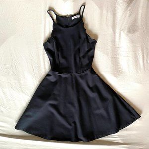 Black Scalloped Skater Dress